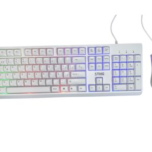 COMBO TECLADO Y MOUSE STRIG GK106 BLANCO RGB USB