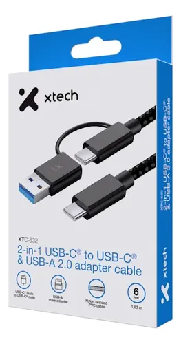 CABLE USB C A USB C Y ADAPTADOR USB A XTECH XTC-532