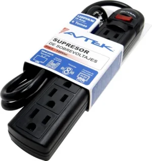 REGLETA AVTEK 6 TOMAS P16-S SUPRESOR VOLTAJE 10A