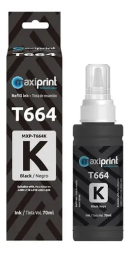 TINTA EPSON GENERICA MAXIPRINT T664120 MXP-T664K NEGRA