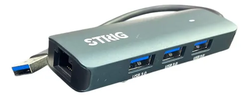 HUB STRIG USB 3.0 3 PUERTOS + RJ45 GIGABIT LH04U3