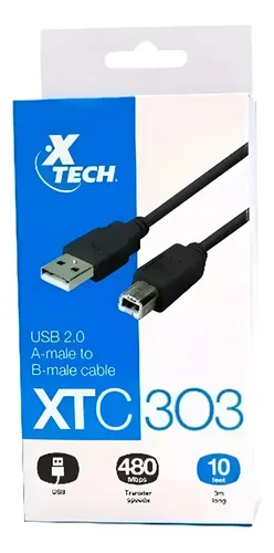 CABLE IMPRESORA USB A A USB B 3M XTECH XTC303