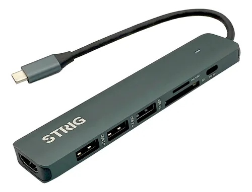 HUB STRIG USB C (3 PUERTOS USB+C+MICRO SD+HDMI 4K) BS-HC703