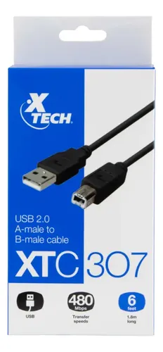 CABLE IMPRESORA USB A A USB B 1.8M XTECH XTC307
