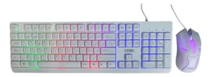 COMBO TECLADO Y MOUSE STRIG GK106 BLANCO RGB USB
