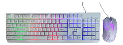 COMBO TECLADO Y MOUSE STRIG GK106 BLANCO RGB USB