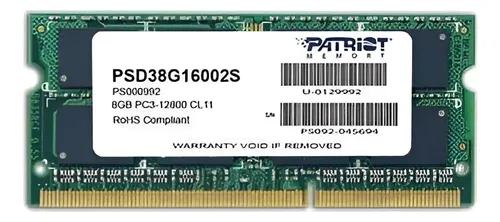 MEMORIA RAM SODIMM DDR3 8GB 1600MHZ PATRIOT 1.5V