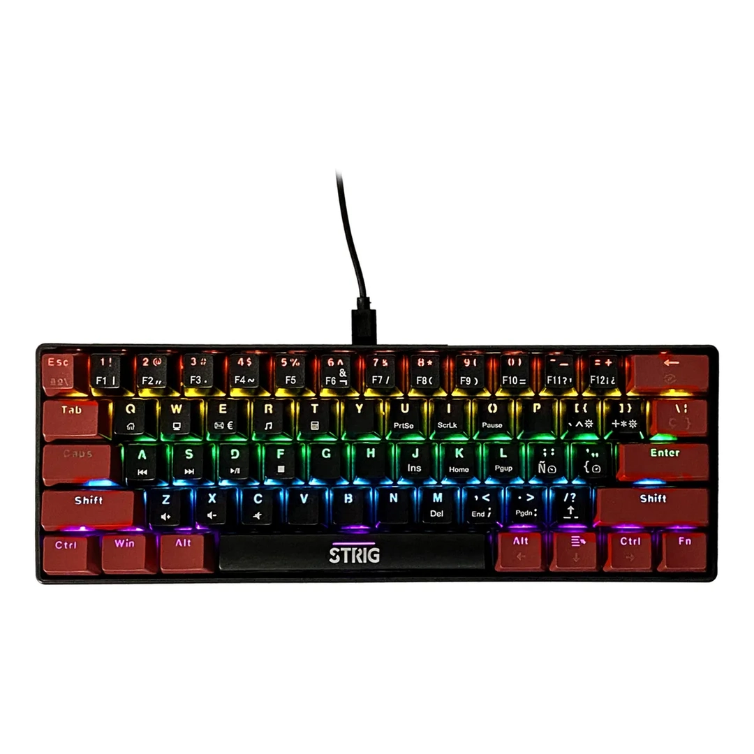 TECLADO STRIG KML-61 MECANICO USB RGB RED SWITCH ANTI GHOST