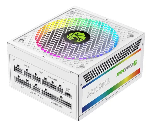FUENTE DE PODER 1050W RBG-1050G GAMEMAX CERTIFICADA GOLD FULL MODULAR WHITE - Imagen 3