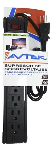 REGLETA AVTEK 6 TOMAS P16-SU SUPRESOR DE PICOS 10A