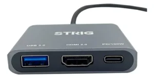 HUB STRIG USB C A PD + USB 3.0 + HDMI 4K 60HZ HD301