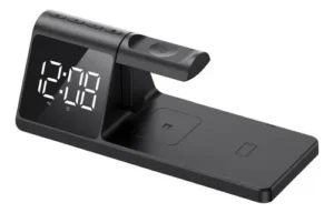 CARGADOR INALÁMBRICO 3 EN 1 HAVIT CON RELOJ Y ALARMA W3042
