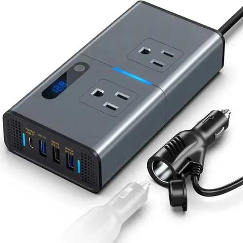 INVERSOR PORTATIL CARRO 12V CDP 200W 2X120V/4XUSB XVU212 - Imagen 3