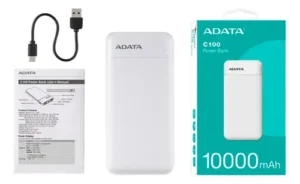 POWER BANK 10000MAH ADATA C100 BLANCO USB-A USB-C