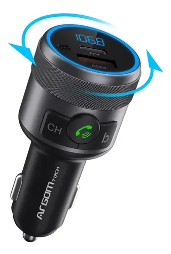 CARGADOR AUTOMOVIL ARGOMTECH USB BLUETOOTH MANOS LIBRES ARG-AC-0343BK - Imagen 2