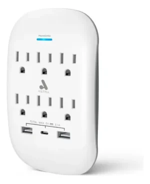 PROTECTOR DE VOLTAJE ASTRA 6 TOMAS USB A / C + 15A 120V YB1063UP